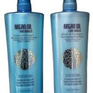 Argan Oil from Morocco Set of Biotin & Collagen Thickening Shampoo & Keratin Hyd